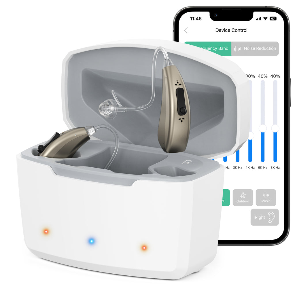 Earrck Rechargeable Bluetooth Hearing Aids with App Control