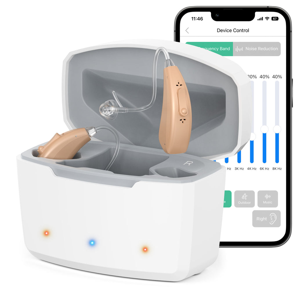 Earrck Rechargeable Bluetooth Hearing Aids with App Control
