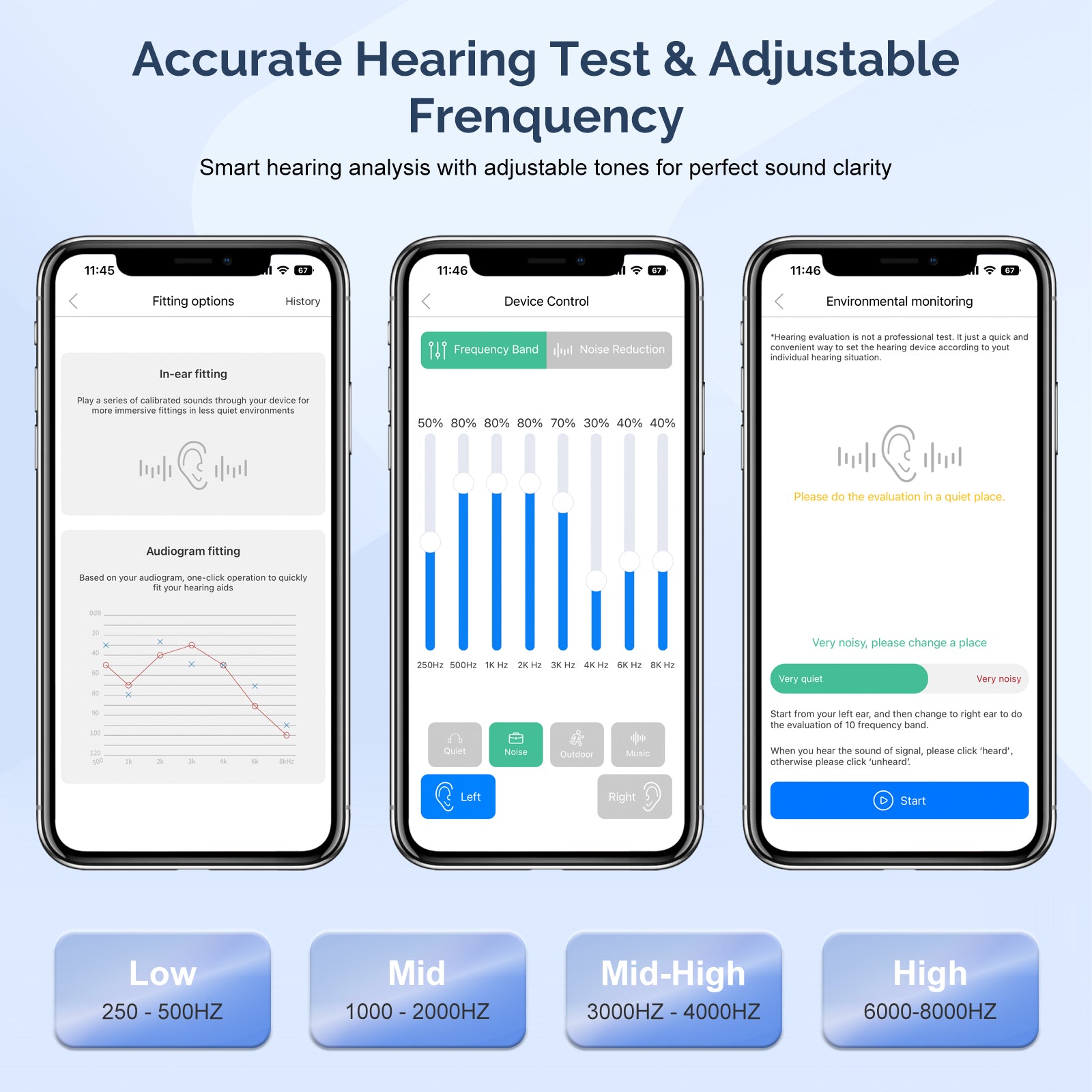 Earrck Rechargeable Bluetooth Hearing Aids with App Control