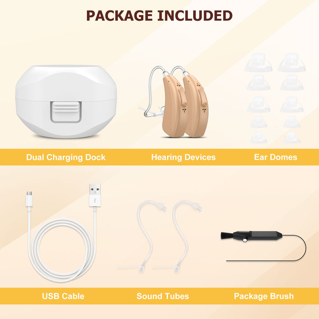 Earrck Rechargeable BTE Hearing Aids for Seniors - Severe Loss