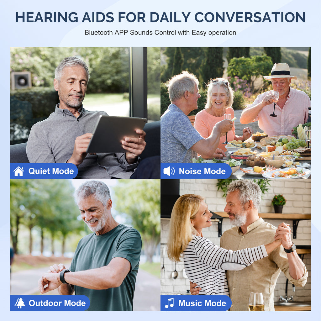 Earrck Rechargeable Bluetooth Hearing Aids with App Control