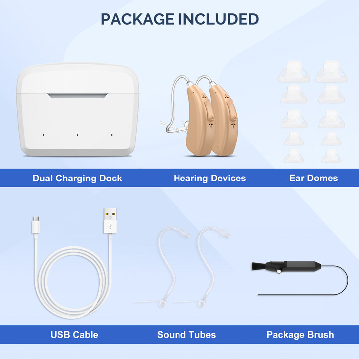 Earrck Rechargeable Bluetooth Hearing Aids with App Control