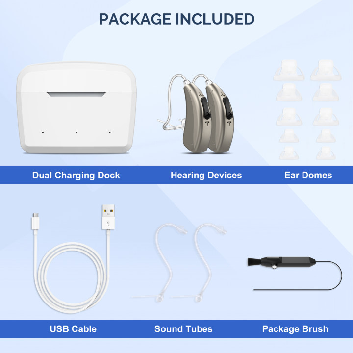 Earrck Rechargeable Bluetooth Hearing Aids with App Control